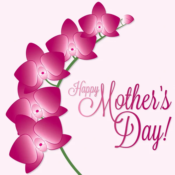 Cartão de Dia da Mãe Orquídea —  Vetores de Stock