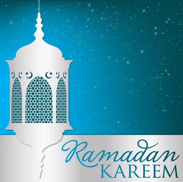 Tarjeta de linterna "Ramadan Kareem" — Archivo Imágenes Vectoriales