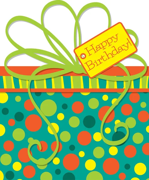 Helle Geschenkbox Geburtstagskarte — Stockvektor