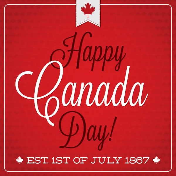 Cartão retro feliz do Dia do Canadá —  Vetores de Stock