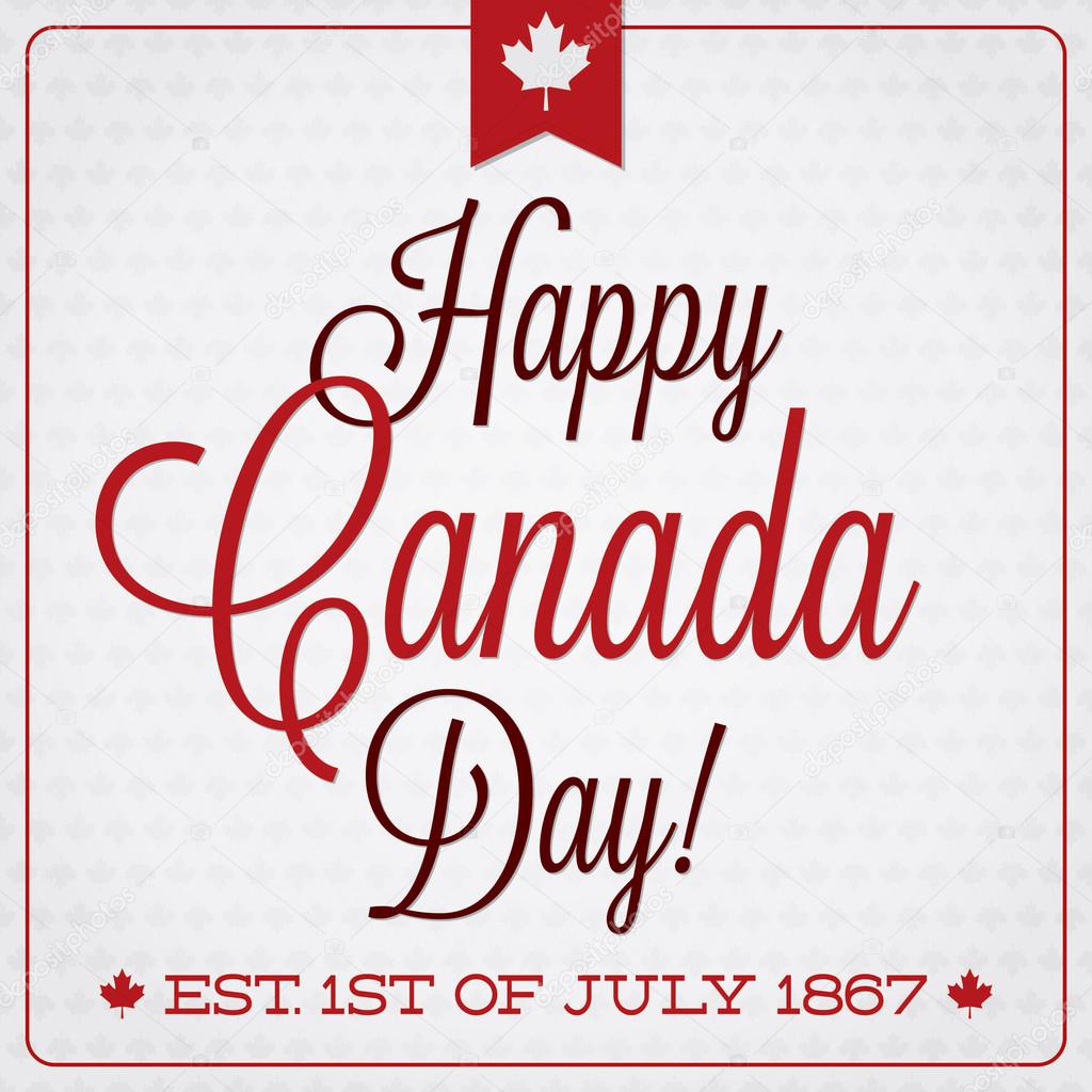 Happy Canada Day retro card