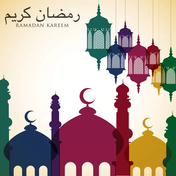 Tarjeta de Ramadán brillante — Vector de stock