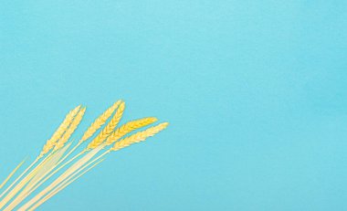 Pastel mavisi üzerinde bir buğday sürüsü