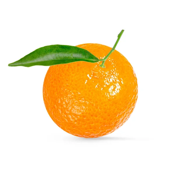 Isolated Citrus Fruit One Tangerine Isolated White Background Packaging Concept — Foto de Stock