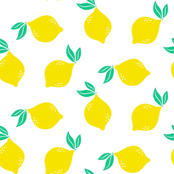 Frutti Interi Limone Modello Senza Soluzione Continuità Agrumi Affettati Sfondo — Vettoriale Stock