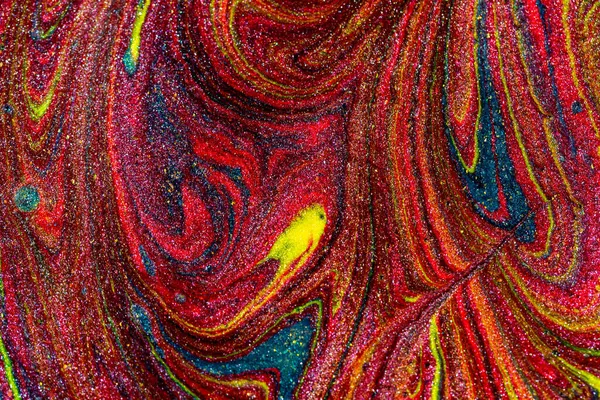 Parıltılı karışık akrilik boyaların soyut renkli arkaplanı — Stok fotoğraf