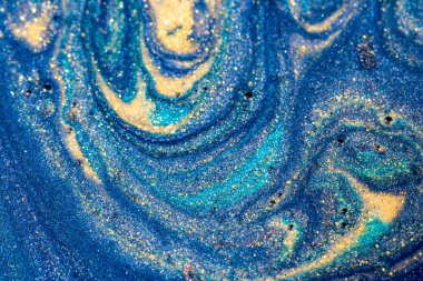 Parıltılı karışık akrilik boyaların soyut renkli arkaplanı