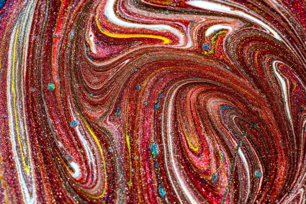 Parıltılı karışık akrilik boyaların soyut renkli arkaplanı — Stok fotoğraf