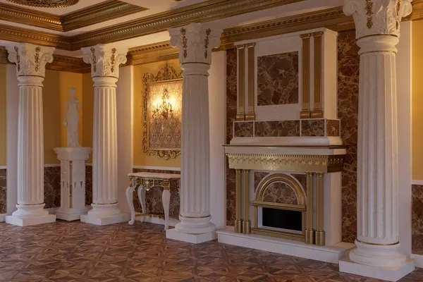 3d renderização do interior do salão em um estilo clássico — Fotografia de Stock