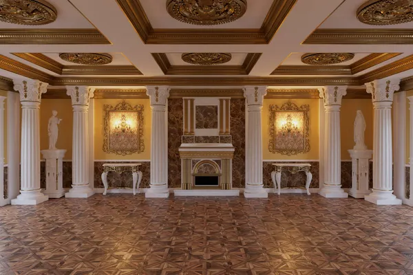 3d render of the interior of the hall in a classic style — Stock Photo, Image
