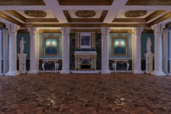 Salonun içini klasik bir şekilde 3D görüntüle