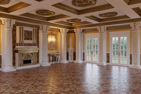 3d render of the interior of the hall in a classic style — Stock Photo, Image
