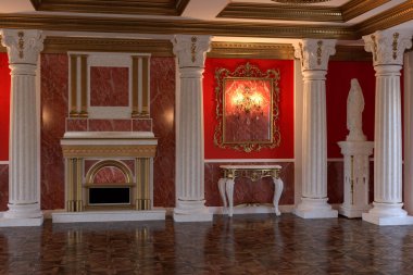 Salonun içini klasik bir şekilde 3D görüntüle