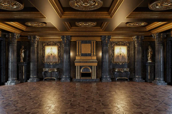 Salonun içini klasik bir şekilde 3D görüntüle