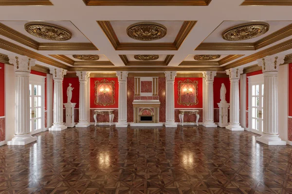 Salonun içini klasik bir şekilde 3D görüntüle