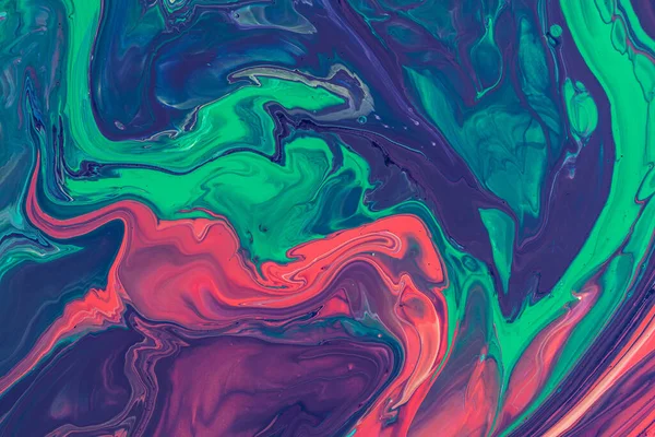 Pola marmer dari cat akrilik cair berwarna. Latar belakang abstrak berwarna — Stok Foto