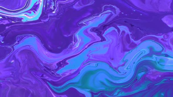 Μαρμάρινο σχέδιο από χρωματιστά υγρά ακρυλικά χρώματα. Πολύχρωμο αφηρημένο φόντο — Αρχείο Βίντεο