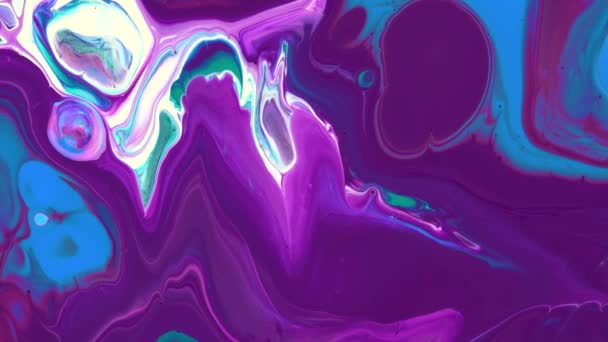 Patrón de mármol de pinturas acrílicas líquidas de colores. Fondo abstracto colorido — Vídeo de stock
