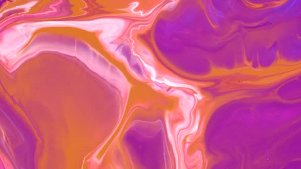 Мраморный узор из цветных жидких акриловых красок. — стоковое видео