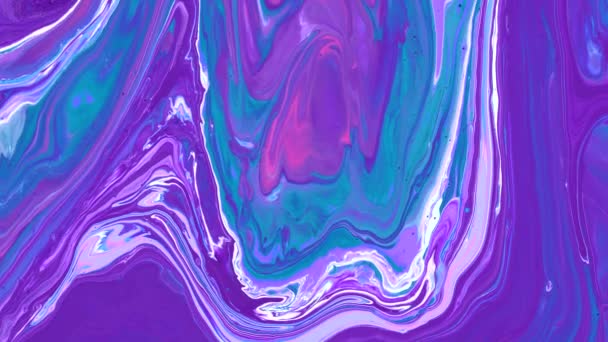 Patrón de mármol de pinturas acrílicas líquidas coloreadas. — Vídeo de stock
