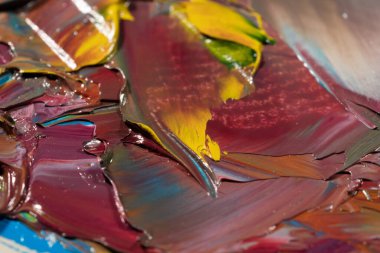 Yağlı boyalar yakın plan. Renkli soyut arkaplan