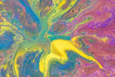 Akan renkli sıvı boyalardan soyut arkaplan.