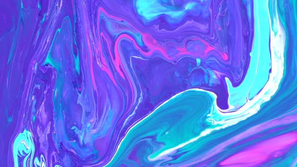Mramorový vzor z barevných tekutých akrylových barev. Barevné abstraktní pozadí — Stock video