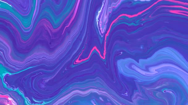 色液アクリル塗料から大理石のパターン。カラフルな抽象的背景 — ストック動画