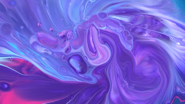Mramorový vzor z barevných tekutých akrylových barev. Barevné abstraktní pozadí — Stock video