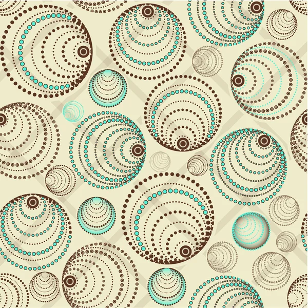 Cercle brun sans couture sur turquoise — Image vectorielle