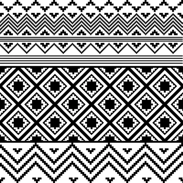 Textura étnica en blanco y negro — Vector de stock