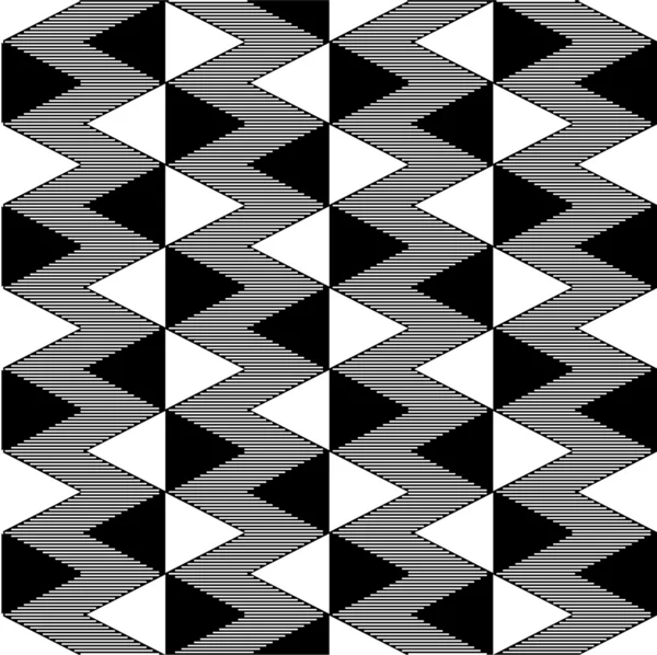 검은색과 흰색 삼각형 완벽 한 패턴 — 스톡 벡터