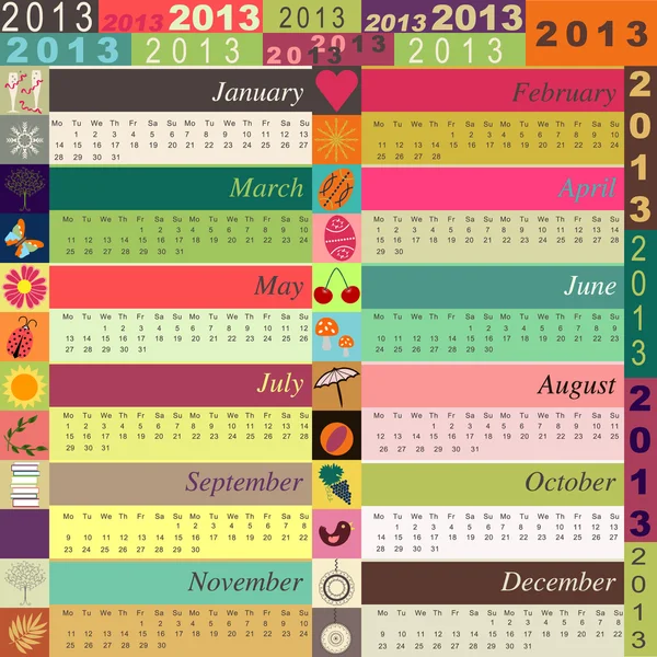面白いカレンダー ストックベクター