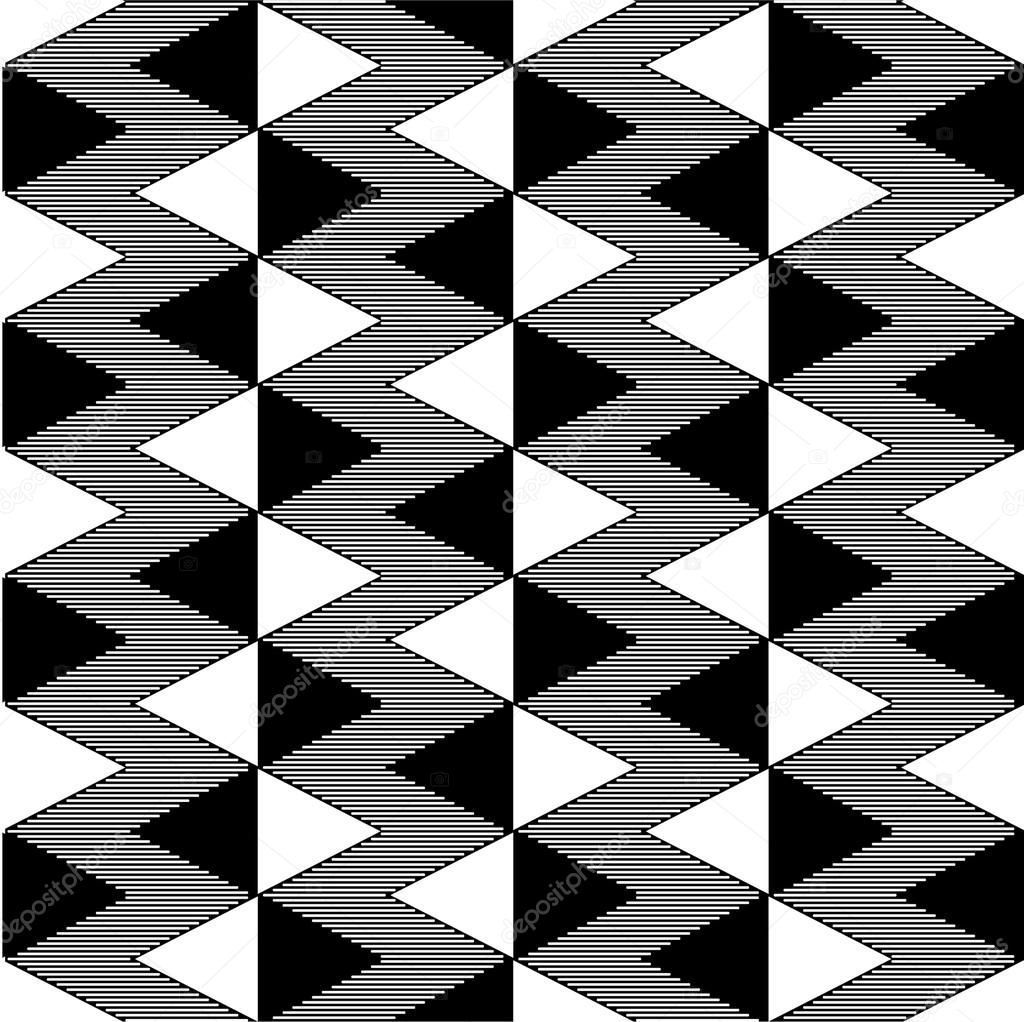 Triangle black and white seamless pattern