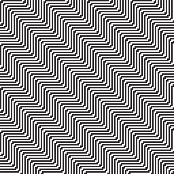 Muster mit Linie schwarz-weiß im Zickzack — Stockvektor