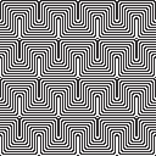 Pattern with line black and white in zigzag — Stock Vector