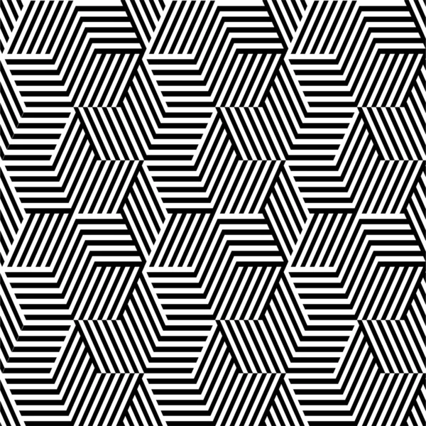 Patrón con línea en blanco y negro en zigzag — Vector de stock