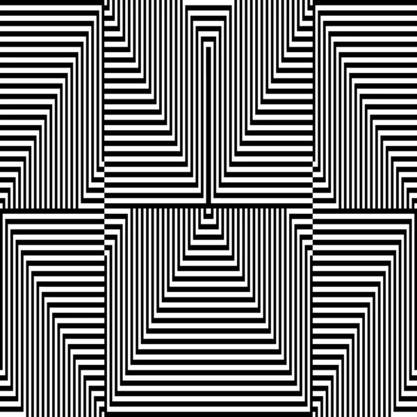 Svarta och vita sicksack mönster - optisk illusion — Stock vektor