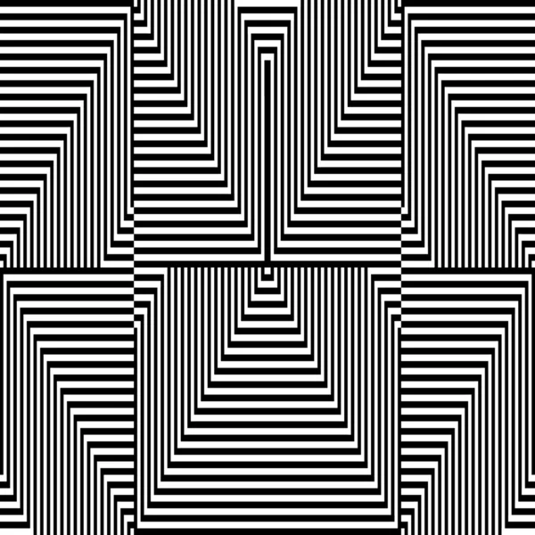 Modèle en zigzag noir et blanc illusion d'optique — Image vectorielle