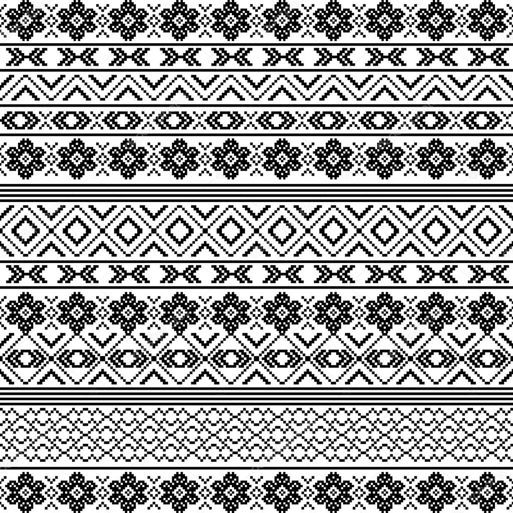 Ethnic motifs - pattern in black and white