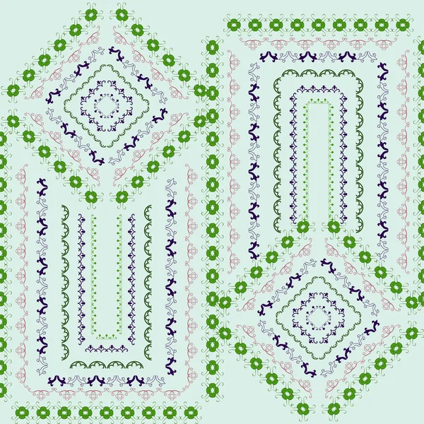 Patrón de elementos decorativos, borde y marco — Archivo Imágenes Vectoriales