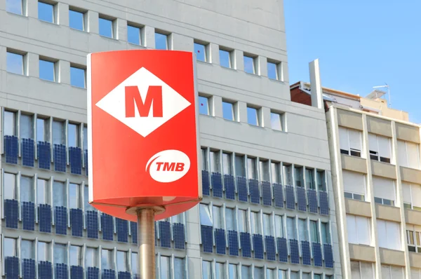 Barcelona U-Bahn-Schild — Stockfoto