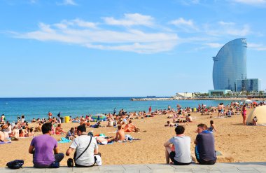 Barceloneta beach (barcelona, İspanya )