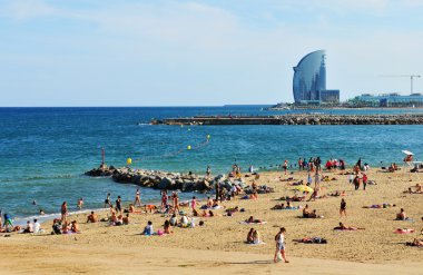 Barceloneta beach in Spain clipart