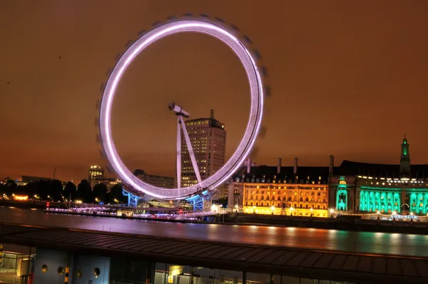 Olho de Londres à noite — Fotografia de Stock