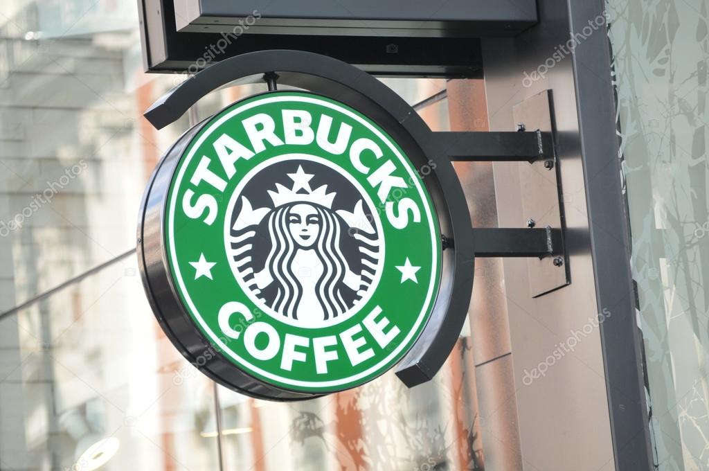Starbucks logo in central London