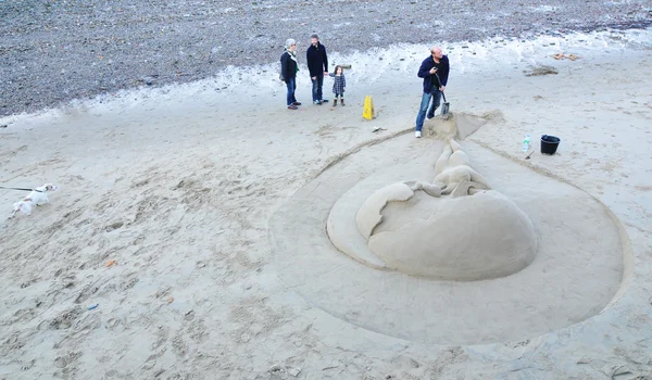 Песчаное искусство Темзы — стоковое фото