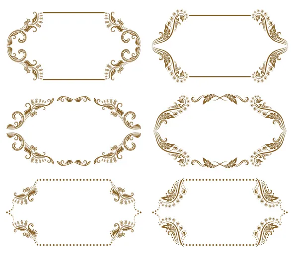 Conjunto de marcos vectoriales ornamentados — Vector de stock