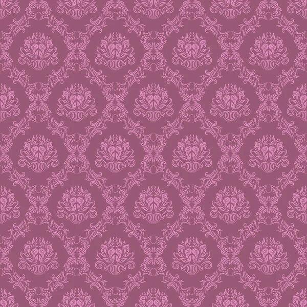 Damas motif floral sans couture — Image vectorielle