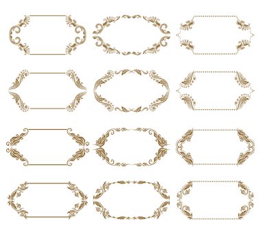 Süslemeli vektör çerçeveleri kümesi